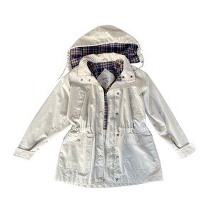 Beige Hooded  Trench Jacket by Cabin Creek - Stylish & Functional